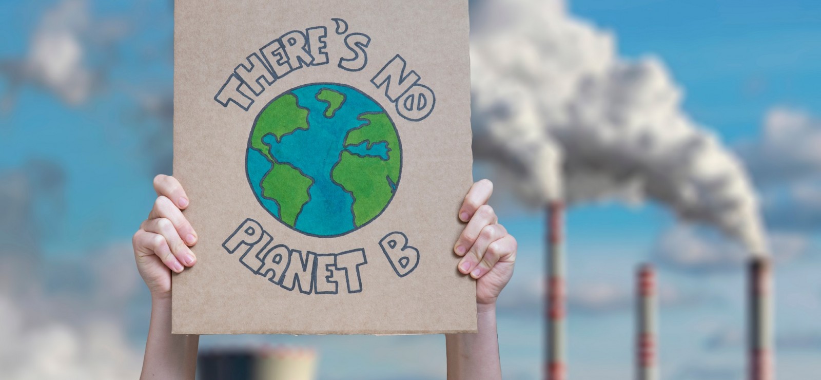 Klimaatbetoger met bord "There's no planet B"